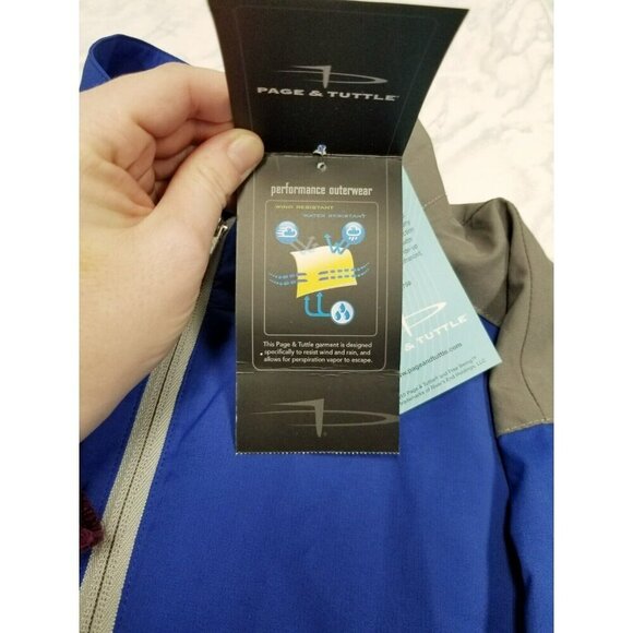 Page & Tuttle Mens Blue/Gray Windproof Golf Pullover - Free Swing Technology Wat - Picture 10 of 16